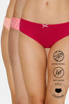 Zivame Anti-Microbial Low Rise Full Coverage Bikini Panty (Pack of 3) - Multicolor — thumbnail 1